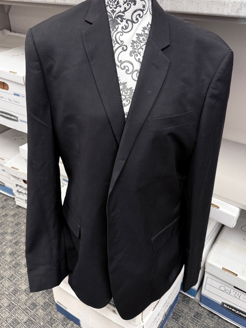 Egara Extreme Slim Fit Black Blazer Sport Coat 44 Long